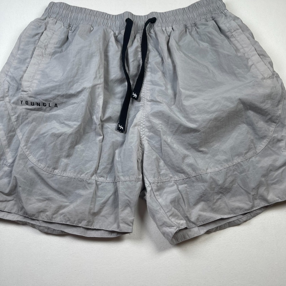 Gray Men's Active Drawstring Shorts - Picture 2 of 8